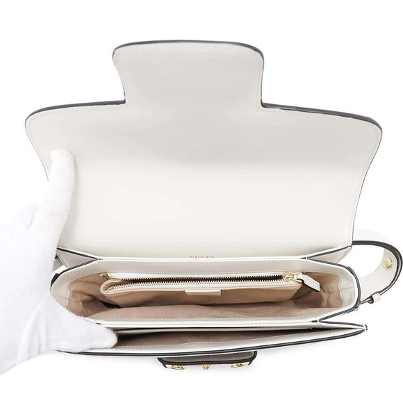 Gucci Horsebit GG Supreme Shoulder Bag White - Picture 6 of 11